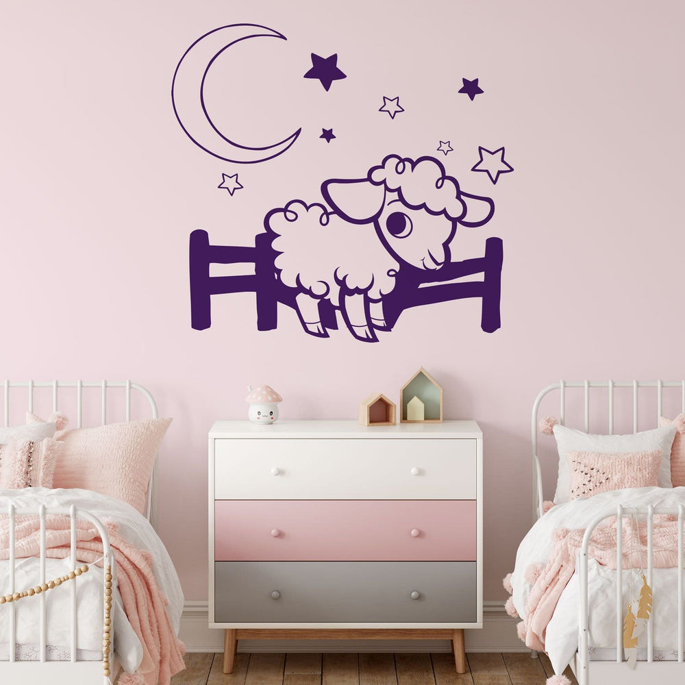 Wandtattoo Gute Nacht Schaf Kinderzimmer – Niedliches Traumschaf fürs Kinderzimmer - Sunnywall - Individualität trifft Design