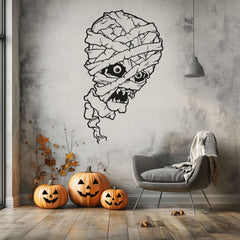 Wandtattoo Halloween Mumie – Mumien Kopf | Gruseliger Wandaufkleber für die Halloween-Dekoration - Sunnywall - Individualität trifft Design