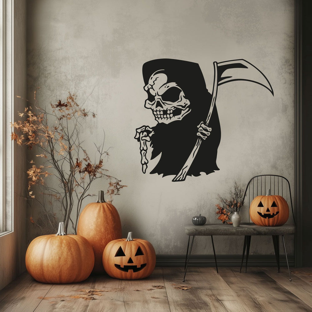 Wandtattoo Halloween Sensenmann Little Death Grim Reaper | Gruseliger Wandaufkleber für die Halloween-Dekoration - Sunnywall - Individualität trifft Design