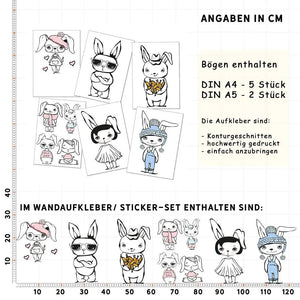 Wandtattoo Hase Kinderzimmer – cooler Hase mit Sonnenbrille und Skateboard - Sunnywall - Individualität trifft Design