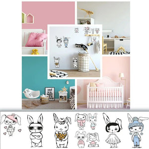 Wandtattoo Hase Kinderzimmer – cooler Hase mit Sonnenbrille und Skateboard - Sunnywall - Individualität trifft Design