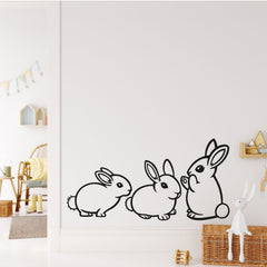 Wandtattoo Hasen Kinderzimmer – Drei niedliche Häschen als verspielte Wanddeko - Sunnywall - Individualität trifft Design