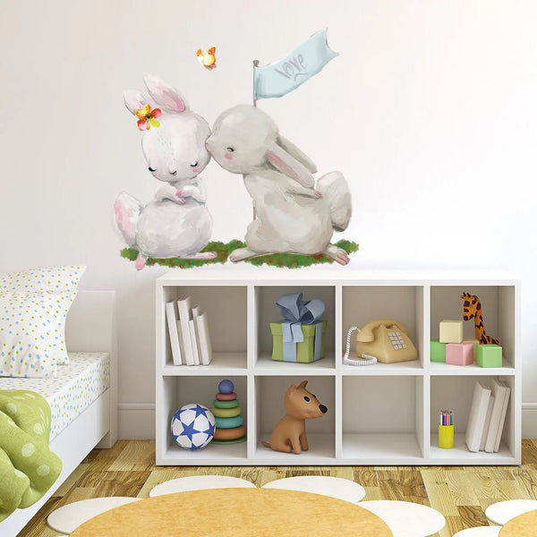 Wandtattoo Hasen Liebe dich – Niedliche Häschen fürs Kinderzimmer - Sunnywall - Individualität trifft Design
