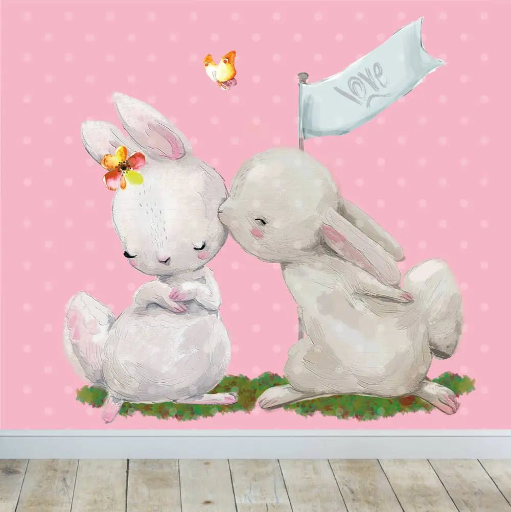 Wandtattoo Hasen Liebe dich – Niedliche Häschen fürs Kinderzimmer - Sunnywall - Individualität trifft Design