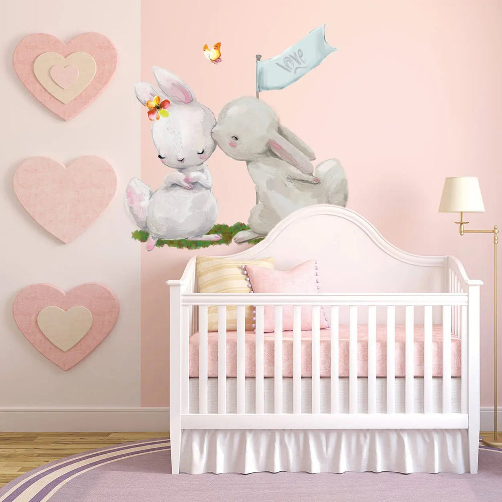 Wandtattoo Hasen Liebe dich – Niedliche Häschen fürs Kinderzimmer - Sunnywall - Individualität trifft Design