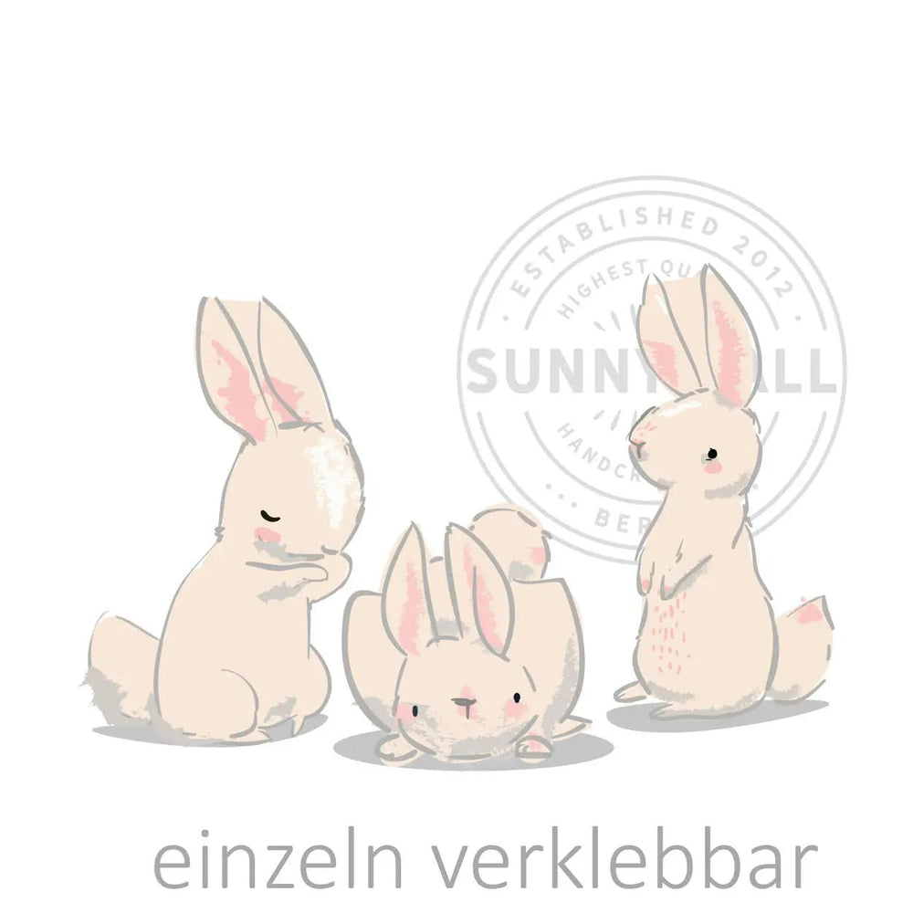 Wandtattoo Hasen spielend - Wandsticker Aufkleber - Sunnywall - Individualität trifft Design