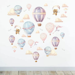 Wandtattoo Heißluftballon Kinderzimmer Wandaufkleber Set - Sunnywall - Individualität trifft Design