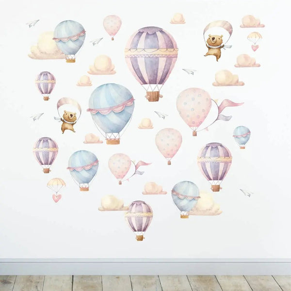 Wandtattoo Heißluftballon Kinderzimmer Wandaufkleber Set - Sunnywall - Individualität trifft Design