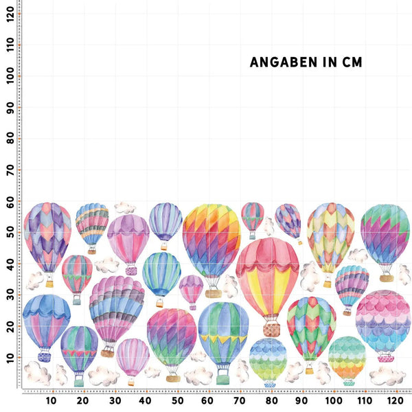 Wandtattoo Heissluftballon XXL Set | Kinderzimmer Aufkleber bunt Wanddeko - Sunnywall - Individualität trifft Design
