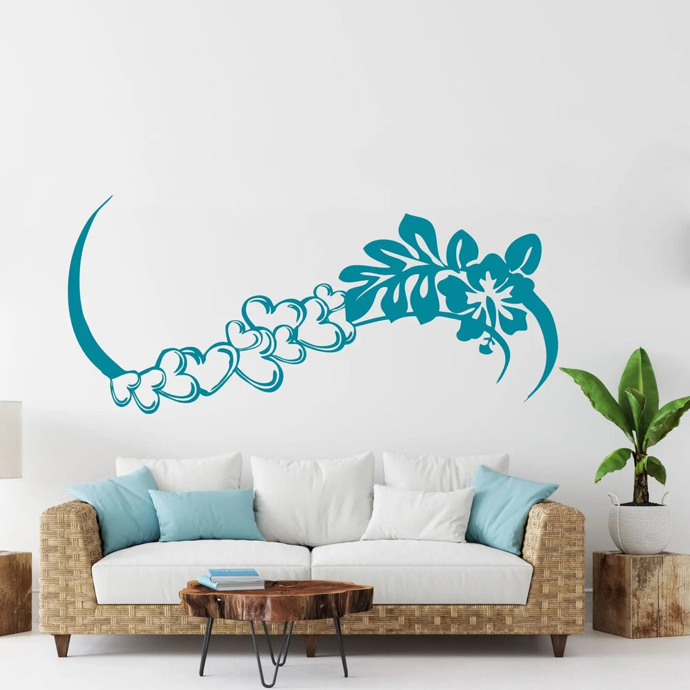 Wandtattoo Herz Hibiskus – Florales Herzmotiv mit tropischer Blüte - Sunnywall - Individualität trifft Design