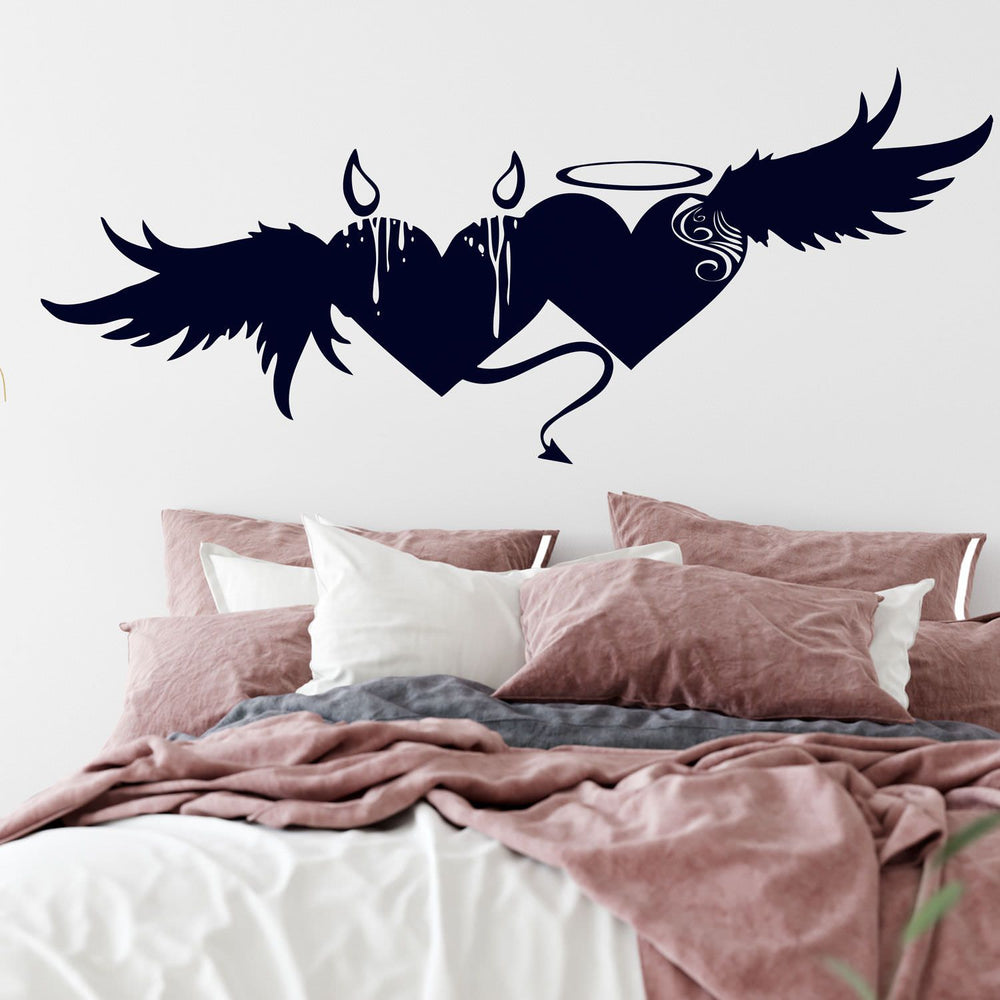 Wandtattoo Herz mit Flügeln – Love-Motiv mit Engel- & Teufelsflügel - Sunnywall - Individualität trifft Design