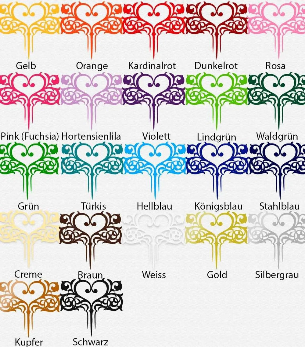 Wandtattoo Herz Ornament – Verschnörkeltes Herzmotiv für stilvolle Räume - Sunnywall - Individualität trifft Design
