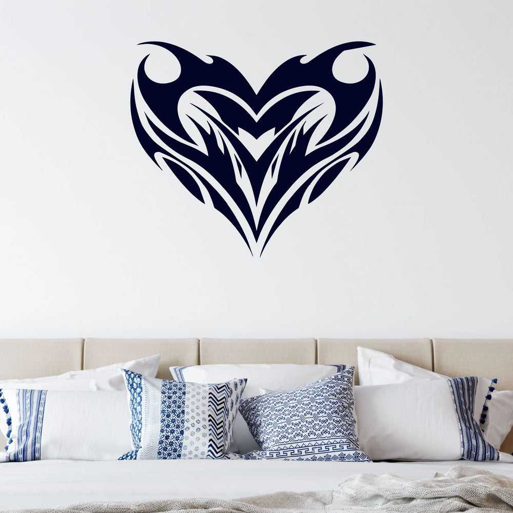 Wandtattoo Herz Tribal – Symbolstarkes Wandmotiv mit geschwungenem Design - Sunnywall - Individualität trifft Design