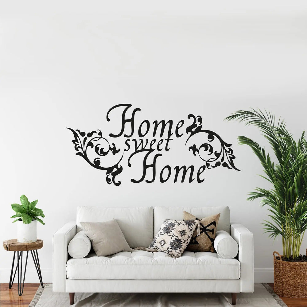 Wandtattoo Home Sweet Home mit Ornamenten für Wohnzimmer & Bookish Style - Sunnywall - Individualität trifft Design