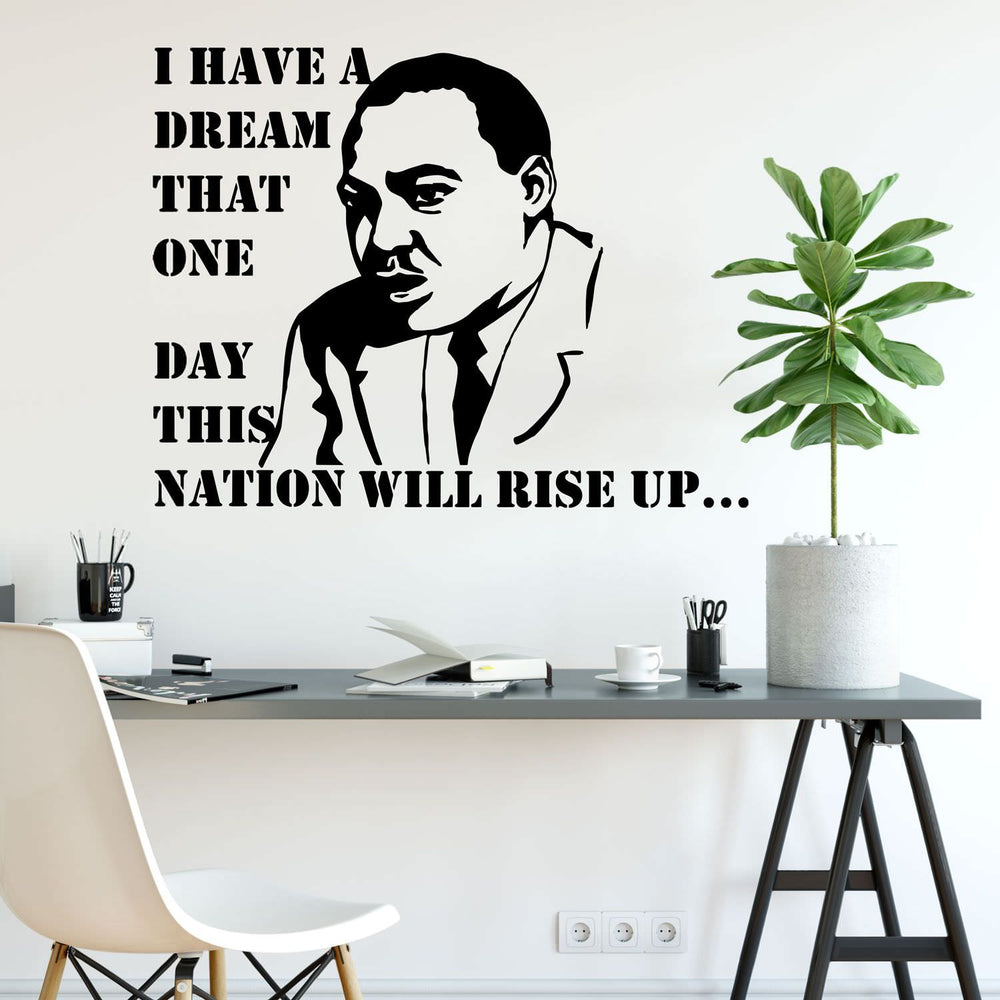 Wandtattoo I Have a Dream – Motivierende Botschaft mit Dr. King Silhouette - Sunnywall - Individualität trifft Design
