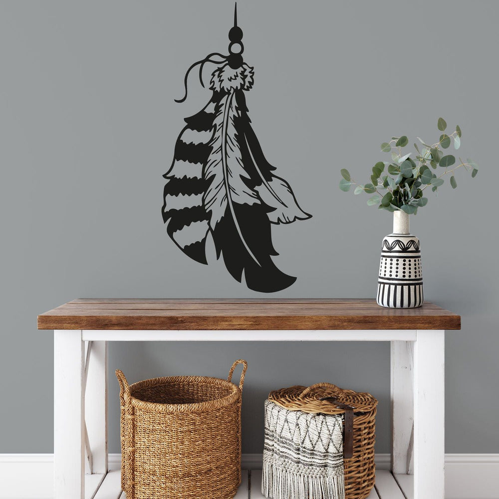 Wandtattoo Indianer Federschmuck & Traumfänger | Mystischer Wandaufkleber - Sunnywall - Individualität trifft Design