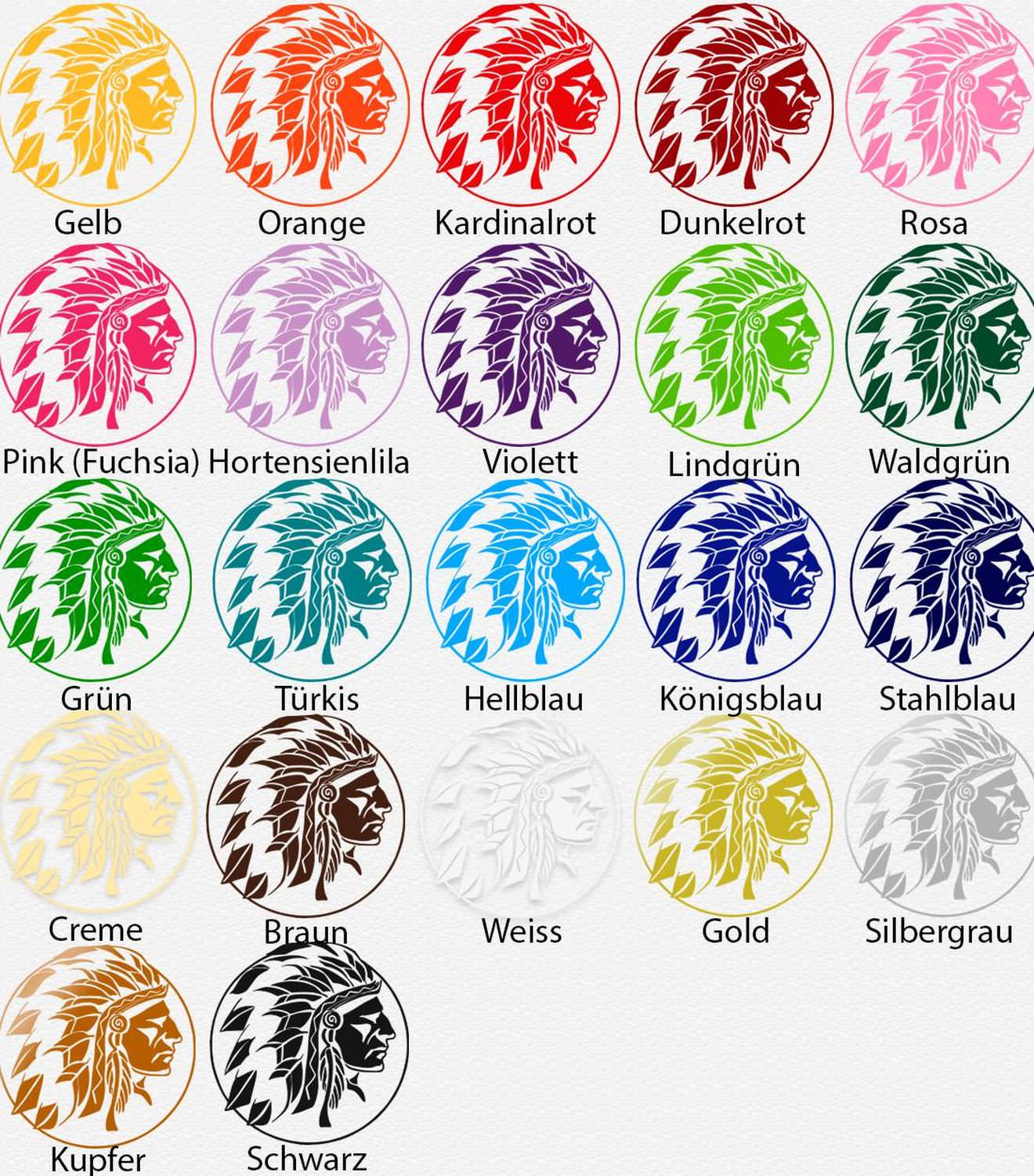 Wandtattoo Indianer Kopf im Seitenprofil mit rundem Rahmen | Stilvoller Wandaufkleber - Sunnywall - Individualität trifft Design