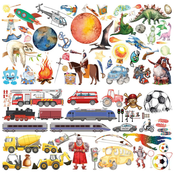 Wandtattoo Jungs Kinderzimmer – Fahrzeuge, Tiere & Spielzeug in XXL - Sunnywall - Individualität trifft Design