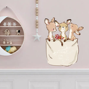 Wandtattoo Känguru Tasche – Drei süße Babys im Beutel - Sunnywall - Individualität trifft Design