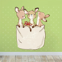Wandtattoo Känguru Tasche – Drei süße Babys im Beutel - Sunnywall - Individualität trifft Design
