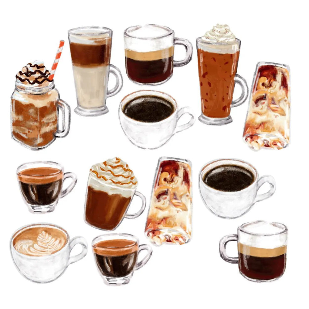 Wandtattoo Kaffee – 13 liebevoll illustrierte Motive für Küche & Café - Sunnywall - Individualität trifft Design
