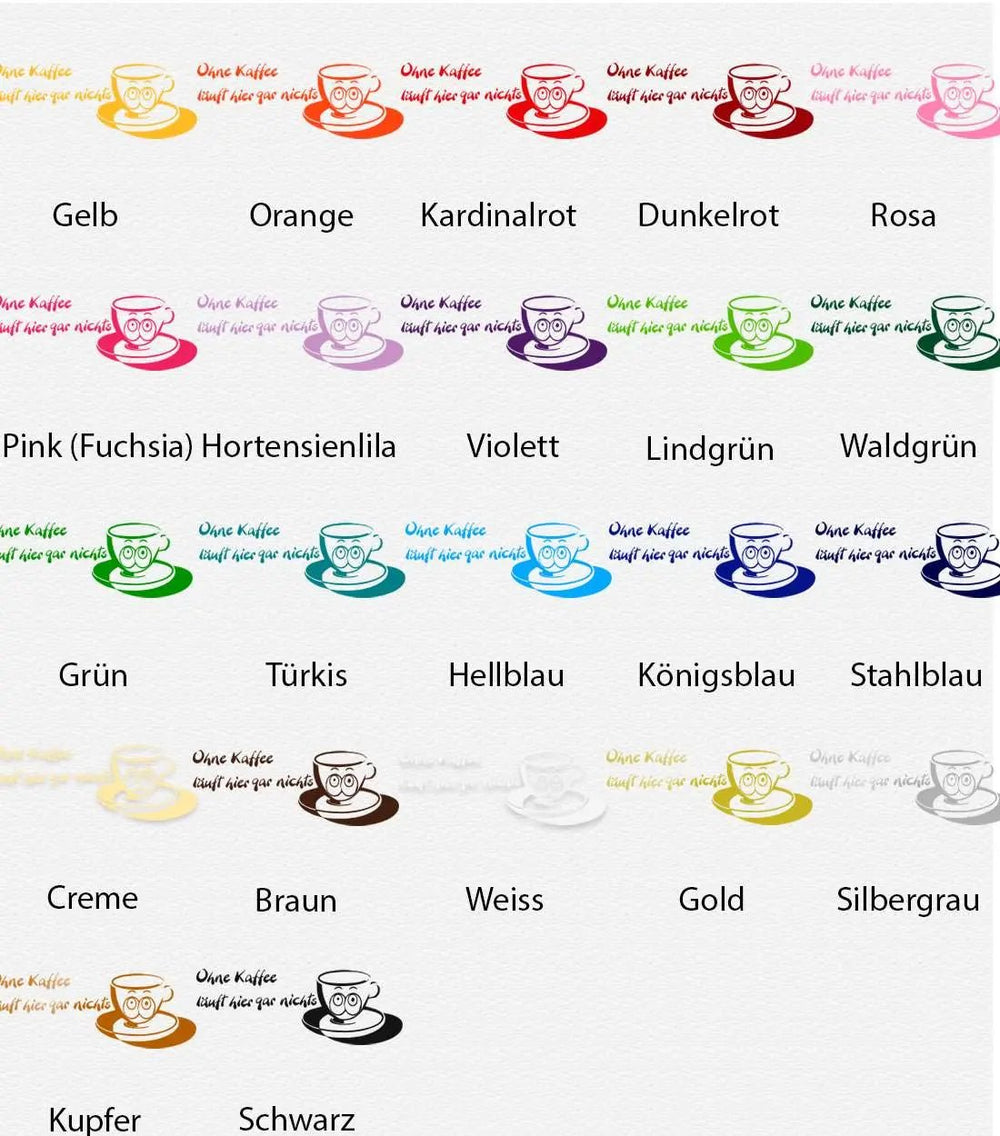 Wandtattoo Kaffee Ohne Kaffee läuft hier gar nichts Tasse mit Glubschaugen - Sunnywall - Individualität trifft Design