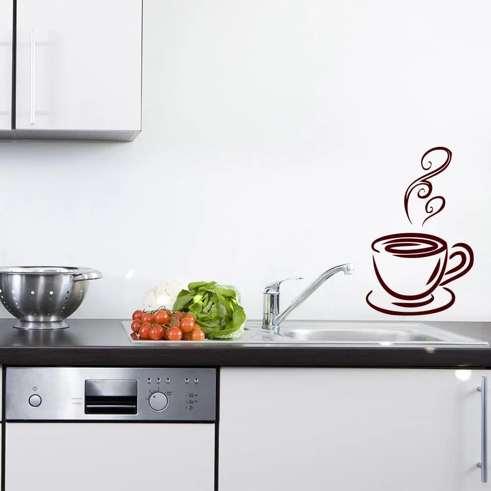 Wandtattoo Kaffeetasse – Minimalistisches Motiv für Küche & Kaffeeliebhaber - Sunnywall - Individualität trifft Design