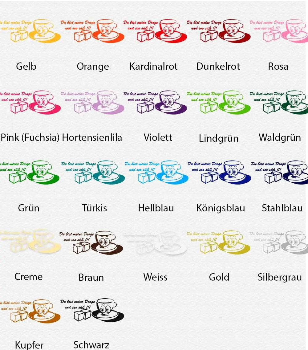 Wandtattoo Kaffeetasse Spruch – „Du bist meine Droge und soo süß!!!“ - Sunnywall - Individualität trifft Design