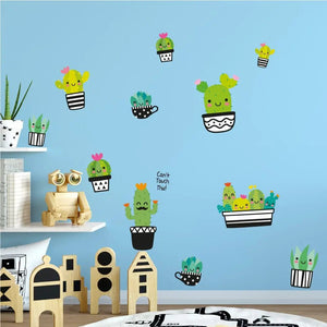 Wandtattoo Kakteen Kinderzimmer – bunte Kakteenwelt für kleine Entdecker - Sunnywall - Individualität trifft Design