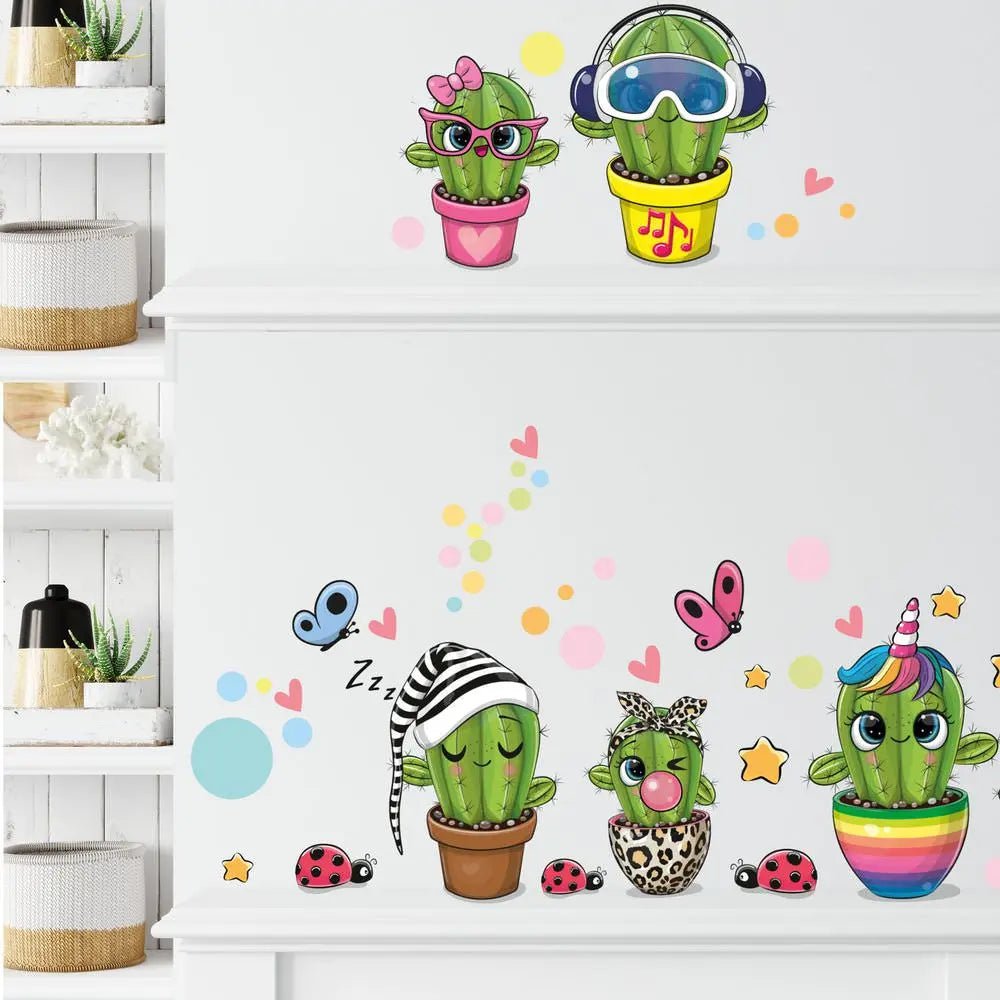 Wandtattoo Kaktus Kinderzimmer Wandaufkleber Sticker Set - Sunnywall - Individualität trifft Design