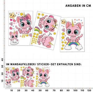 Wandtattoo Katze Einhorn – Kinderzimmer Wandaufkleber – Sunnywall Sticker Set - Sunnywall - Individualität trifft Design