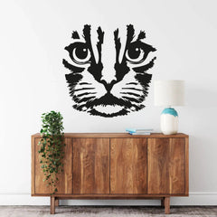 Wandtattoo Katze Gesicht – Minimalistisches Katzenmotiv mit Stil - Sunnywall - Individualität trifft Design