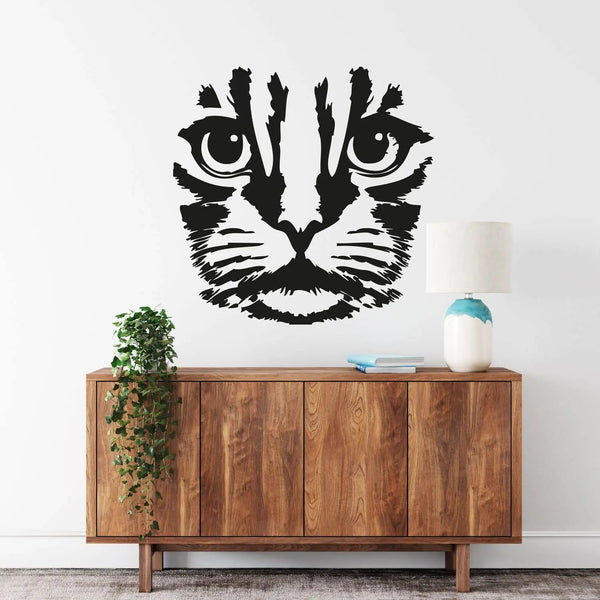 Wandtattoo Katze Gesicht – Minimalistisches Katzenmotiv mit Stil - Sunnywall - Individualität trifft Design
