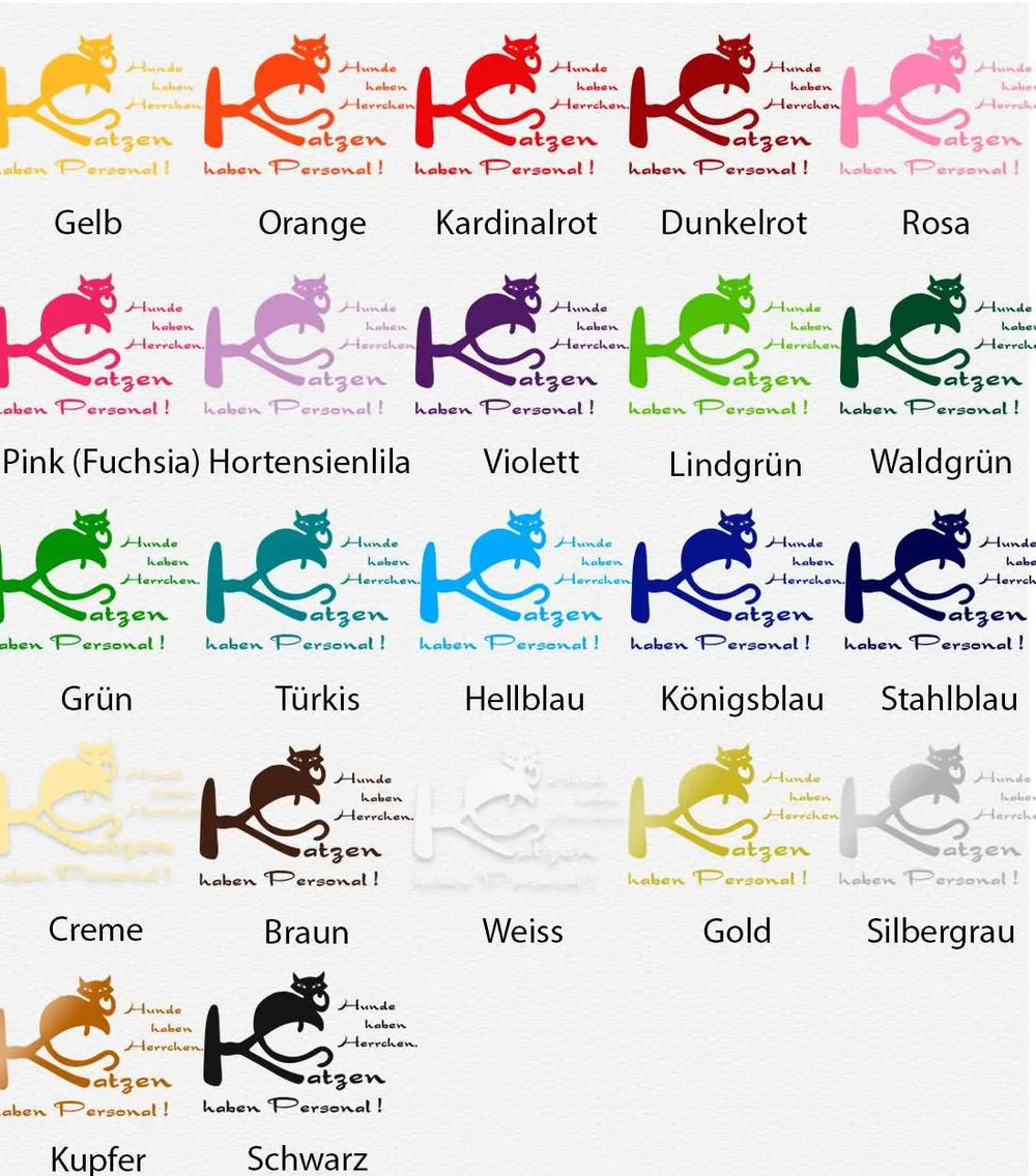 Wandtattoo Katzen Spruch – „Hunde haben Herrchen. Katzen haben Personal!“ - Sunnywall - Individualität trifft Design