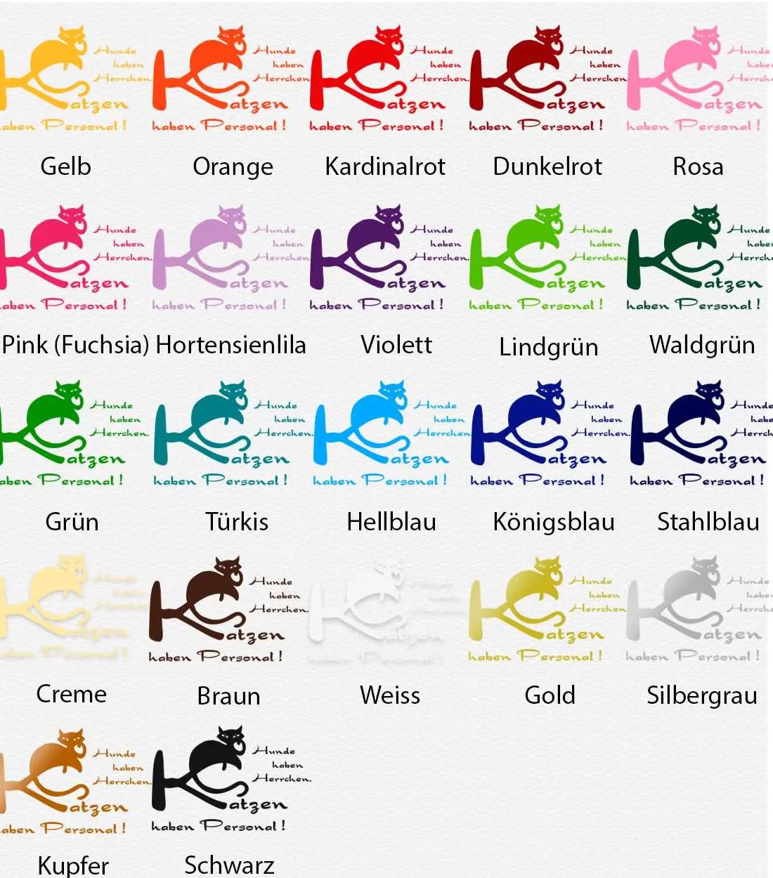 Wandtattoo Katzen Spruch – „Hunde haben Herrchen. Katzen haben Personal!“ - Sunnywall - Individualität trifft Design