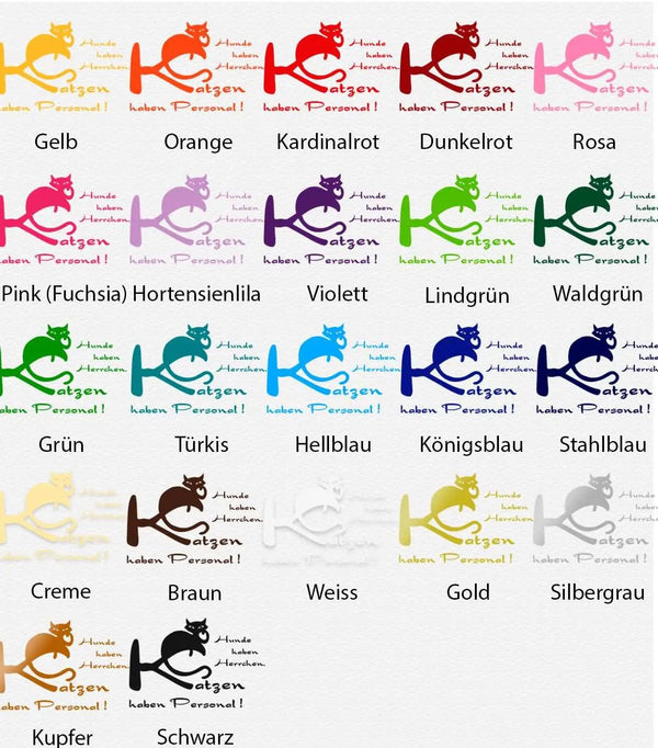 Wandtattoo Katzen Spruch – „Hunde haben Herrchen. Katzen haben Personal!“ - Sunnywall - Individualität trifft Design
