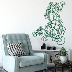 Wandtattoo Kleeblatt Glück – Stilvolle Ranke mit Klee als Wanddeko - Sunnywall - Individualität trifft Design