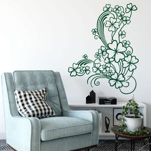 Wandtattoo Kleeblatt Glück – Stilvolle Ranke mit Klee als Wanddeko - Sunnywall - Individualität trifft Design