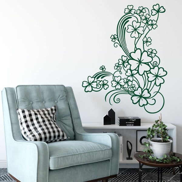Wandtattoo Kleeblatt Glück – Stilvolle Ranke mit Klee als Wanddeko - Sunnywall - Individualität trifft Design