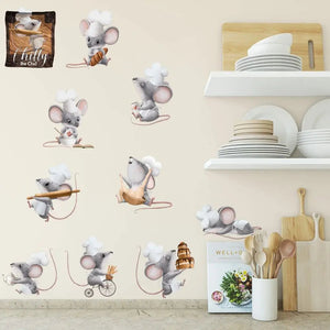 Wandtattoo Küchenmaus Chilly Wandaufkleber Set - Sunnywall - Individualität trifft Design