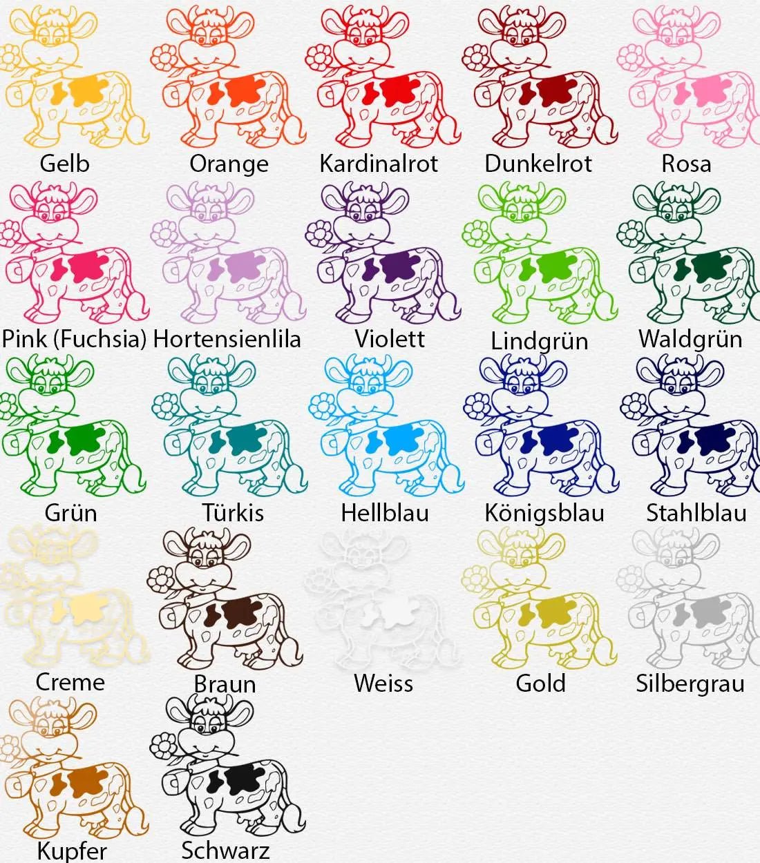 Wandtattoo Kuh Kinderzimmer – Fröhliches Tiermotiv mit Blume im Comic-Stil - Sunnywall - Individualität trifft Design
