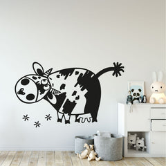 Wandtattoo Kuh Lustiger Bauernhof-Look für Küche oder Kinderzimmer - Sunnywall - Individualität trifft Design