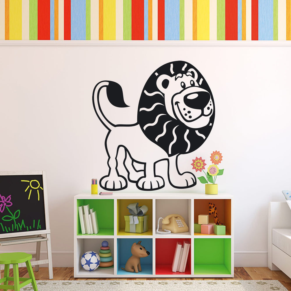 Wandtattoo Löwe Kinderzimmer Freundlicher König der Tiere als Deko - Sunnywall - Individualität trifft Design