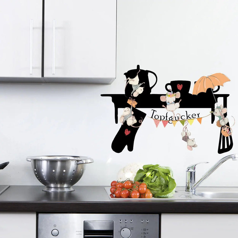 Wandtattoo Mäuse Topfgucker Küche Wandaufkleber – Sunnywall Sticker Set - Sunnywall - Individualität trifft Design