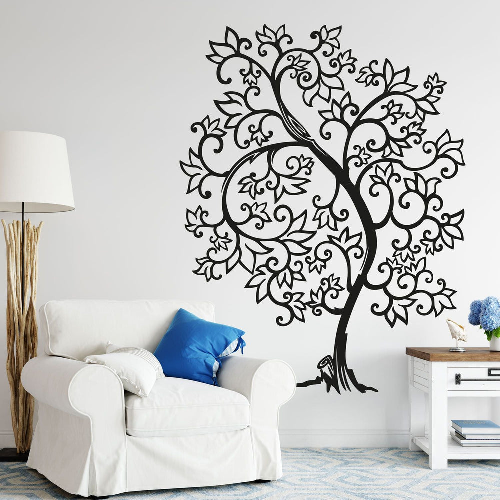 Wandtattoo Magnolienbaum – Geschwungener Baum im Wind für beruhigendes Ambiente - Sunnywall - Individualität trifft Design