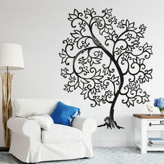Wandtattoo Magnolienbaum – Geschwungener Baum im Wind für beruhigendes Ambiente - Sunnywall - Individualität trifft Design