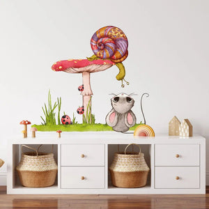 Wandtattoo Maus Schnecke – Kinderzimmer Wandaufkleber – Sunnywall Sticker Set - Sunnywall - Individualität trifft Design