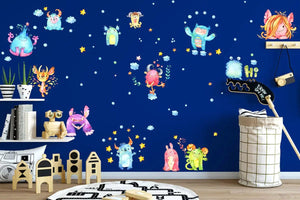 Wandtattoo Monster Kinderzimmer – bunte Aquarell-Monster in verrücktem Stil - Sunnywall - Individualität trifft Design