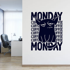 Wandtattoo Montag Kaffee Katze lustiger Wandaufkleber fürs Büro - Sunnywall - Individualität trifft Design