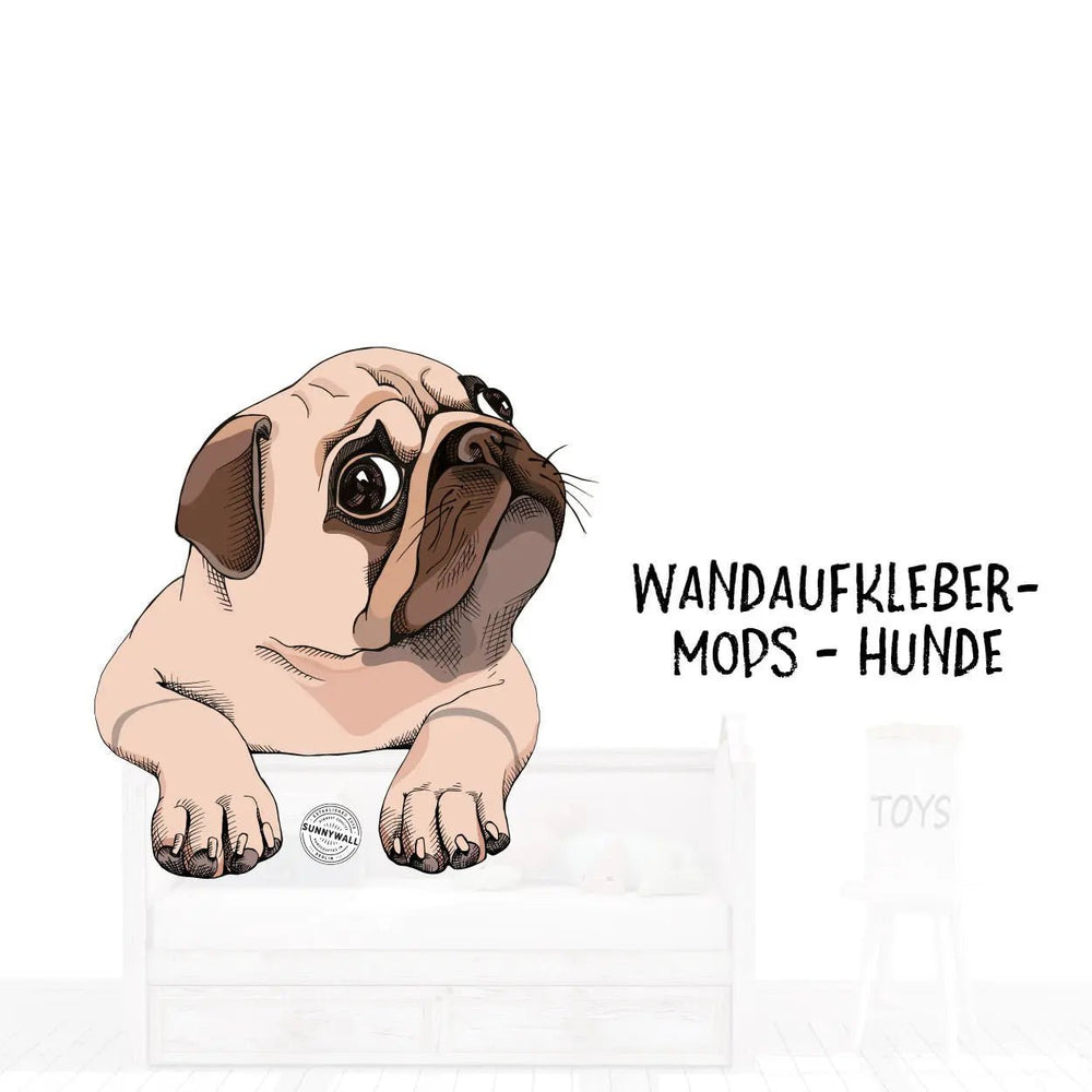 Wandtattoo Mops Hund – Charmantes Wandmotiv für Hundefans & Tierliebhaber - Sunnywall - Individualität trifft Design